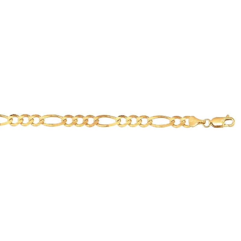 10K 20" Yellow Gold Diamond Cut Royal Figaro Link with Lobster Clasp 180RFIG-20