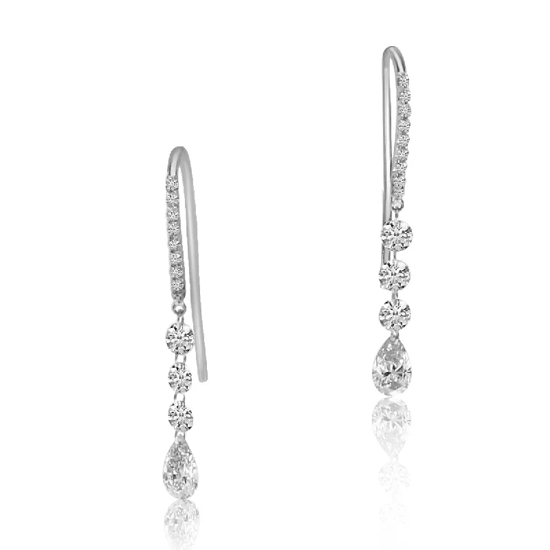 Women’s statement earrings-DASHING DIAMONDS MULTI DROP EARRING E10192W