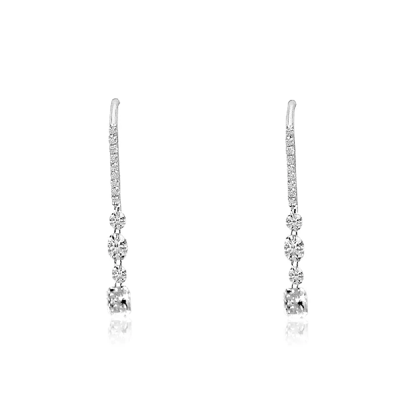 Women’s chandelier earrings-DASHING DIAMONDS PRINCESS DROP EARRING E10066W