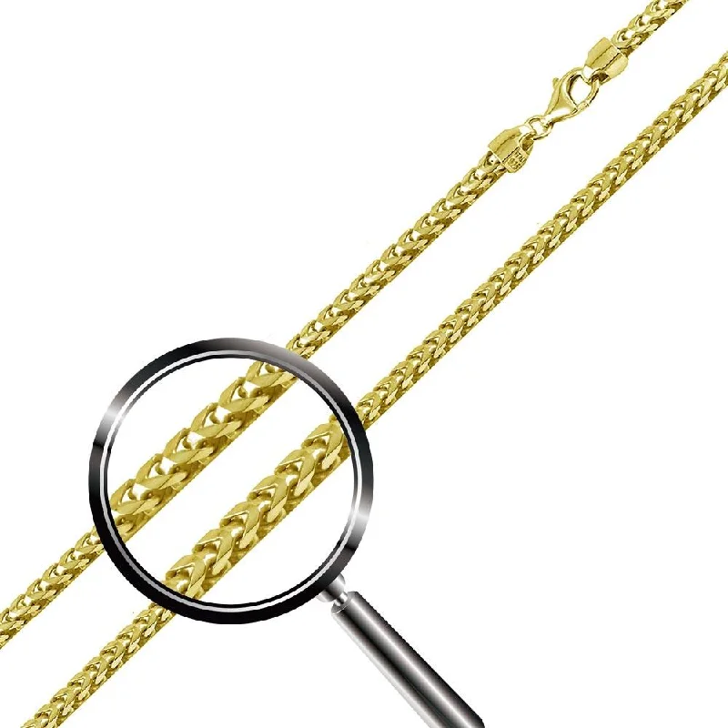 Women’s lock necklaces-Gold Plated 925 Sterling Silver Franco Chain 3.5mm - CH337D GP