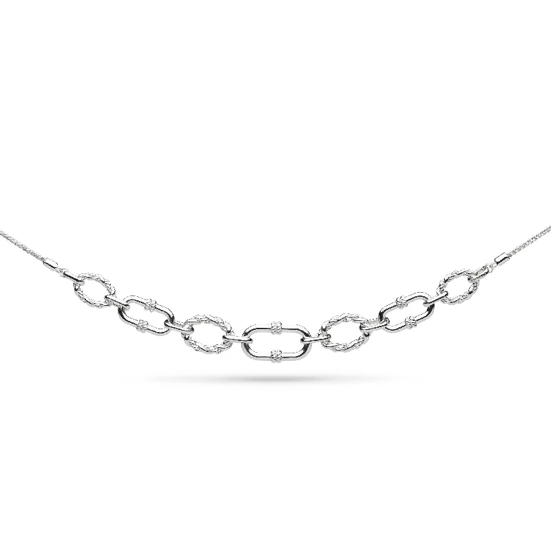 Women’s long pendant necklaces-Silver Marina Rope Link Duo Graduated Chain 18" Necklet