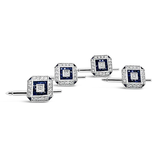 Sapphire & Diamond Shirt Stud Set