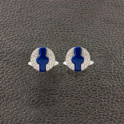 Lapis & Diamond Cufflinks