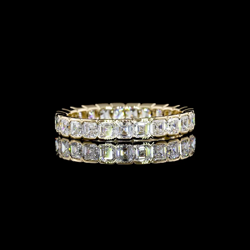 14K Yellow Gold Lab Grown Asscher Diamond Eternity Band 2.09ctw EB972