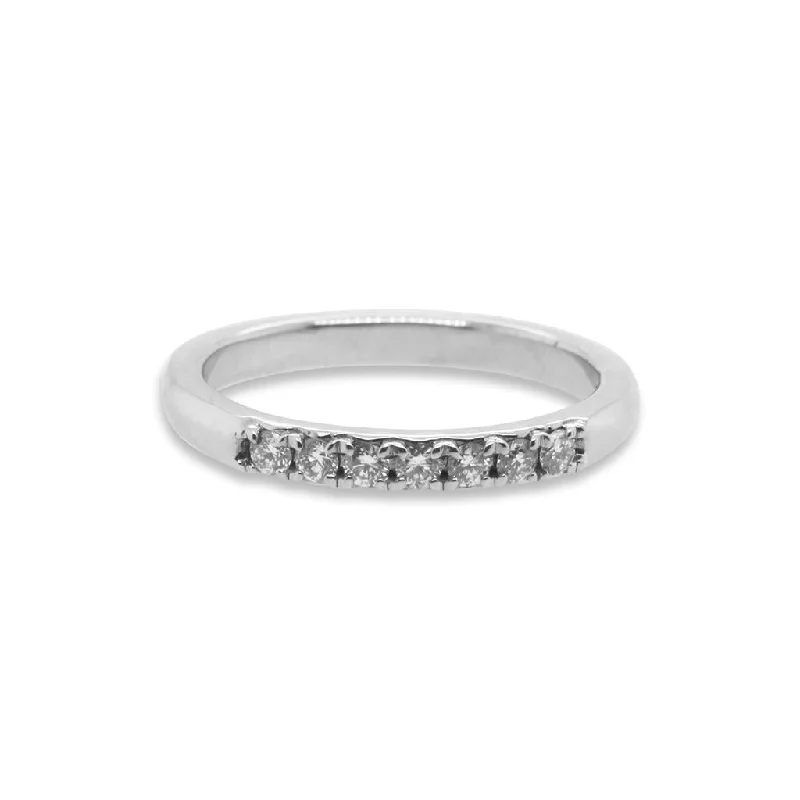 14k White Gold 7 Stone Diamond Band