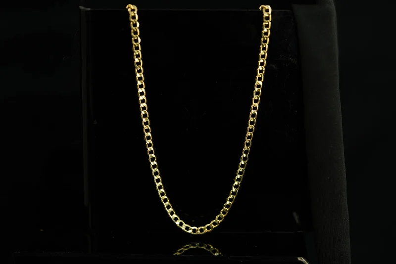 Women’s long pendant necklaces-10k Open Cuban Link Chain Hollow