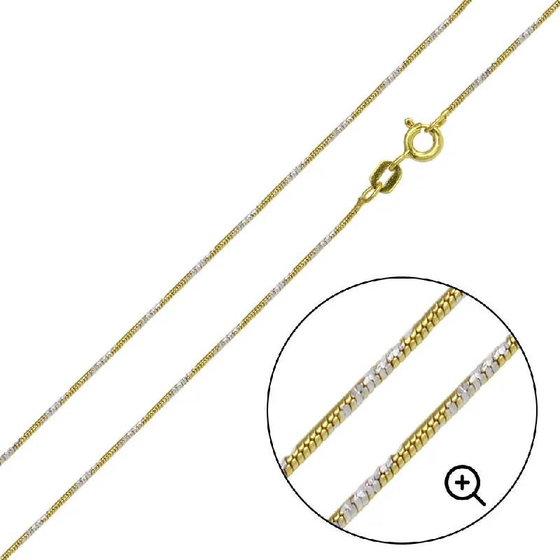 Women’s moonstone necklaces-Gold Plated 925 Sterling Silver Snake Round 4DC Chain 1.2mm - CH365 GP