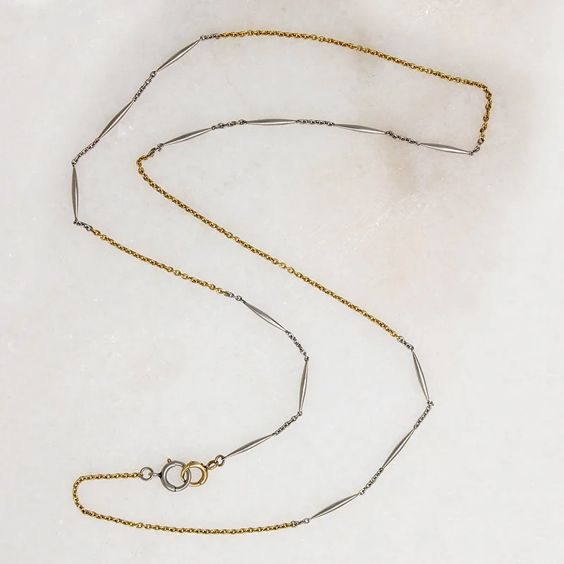 Women’s lock and key necklaces-Luxurious Platinum & 18k Gold Married Chain by Ancient Influences