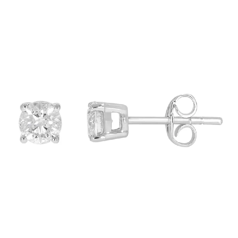 Women’s diamond stud earrings-9ct White Gold 3/4 Carat Diamond Stud Earring