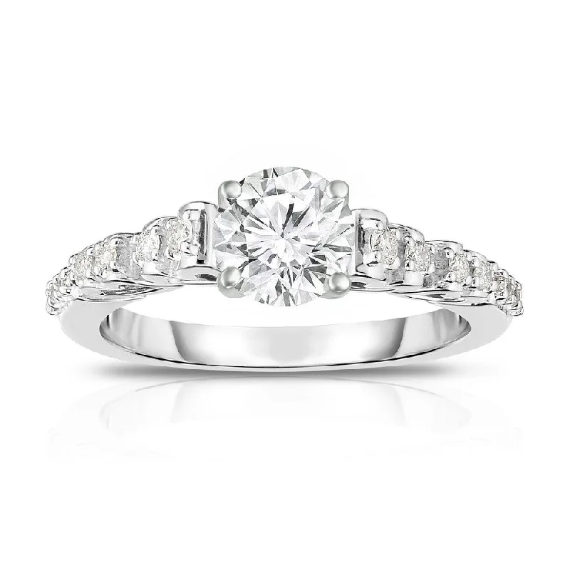 Women’s diamond engagement rings under $1000-14K WHITE GOLD DIAMOND SEMI MOUNT WITH 0.16 CARAT TOTAL WEIGHT IJ COLOR SI2 CLARITY