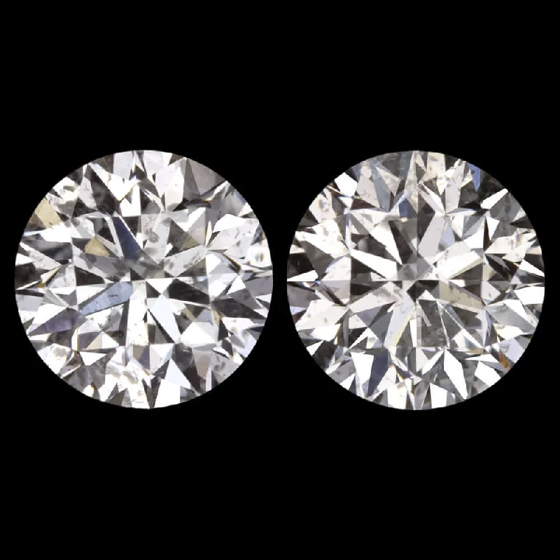 Women’s gem-encrusted earrings-2.05ct EXCELLENT ROUND CUT DIAMOND STUD EARRING MATCHING PAIR NATURAL 2 CARAT