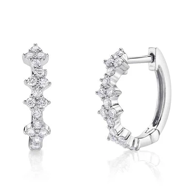 Women’s silver drop earrings-0.37CT DIAMOND HUGGIE EARRING