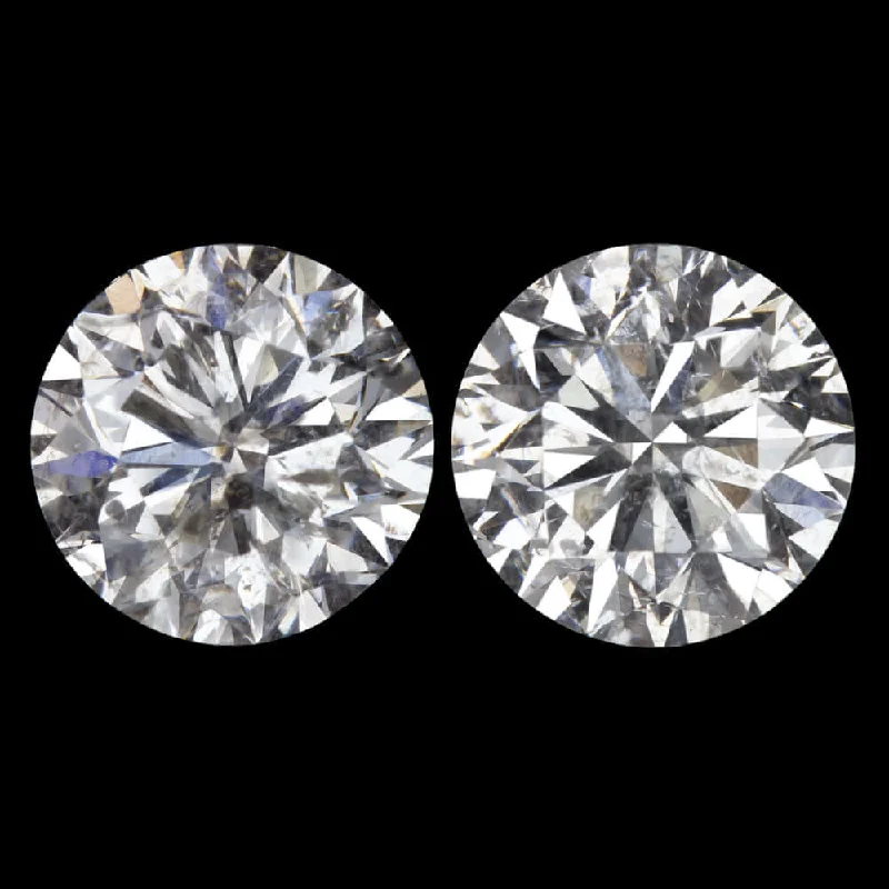 Women’s petite earrings-2.05ct VERY GOOD ROUND CUT DIAMOND STUD EARRING MATCHING PAIR NATURAL 2 CARAT