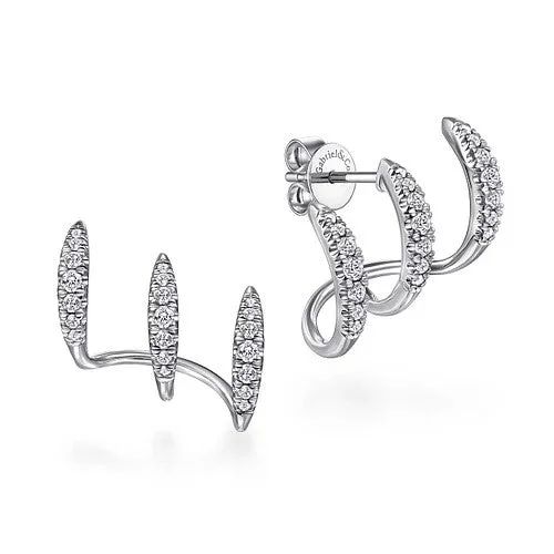 Women’s minimalist hoop earrings-Diamond Earring