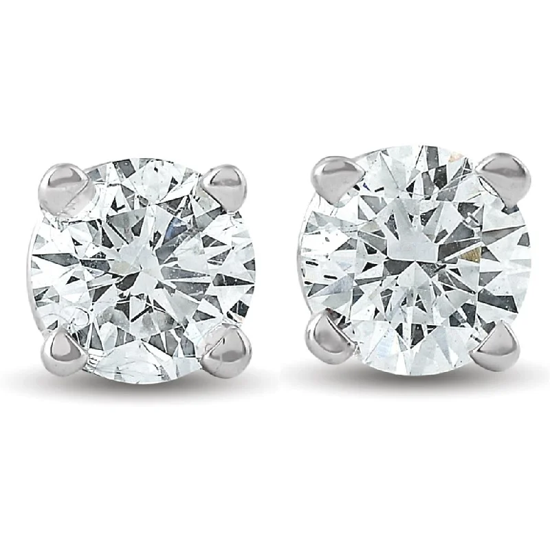 14k White Gold Diamond Studs 2.49cttw