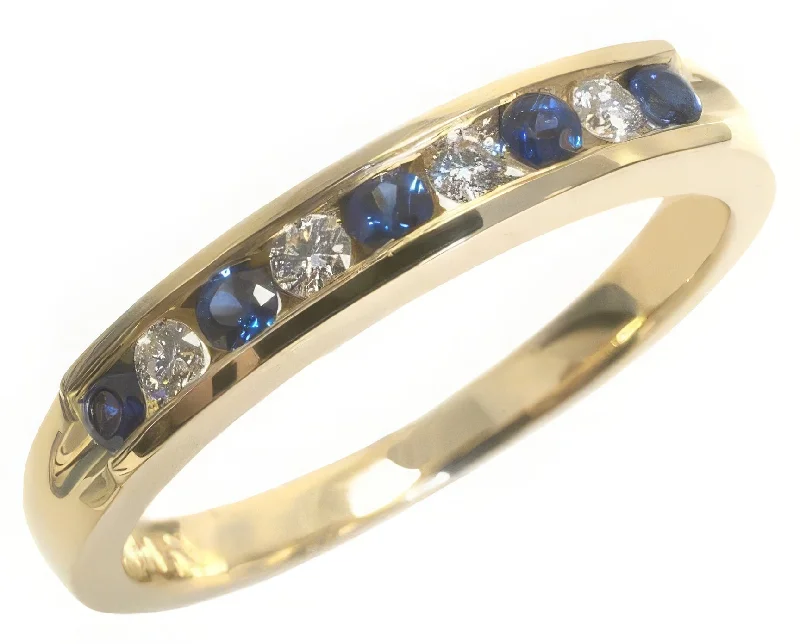 14K Yellow Gold Diamond and Sapphire Band HB21184SA