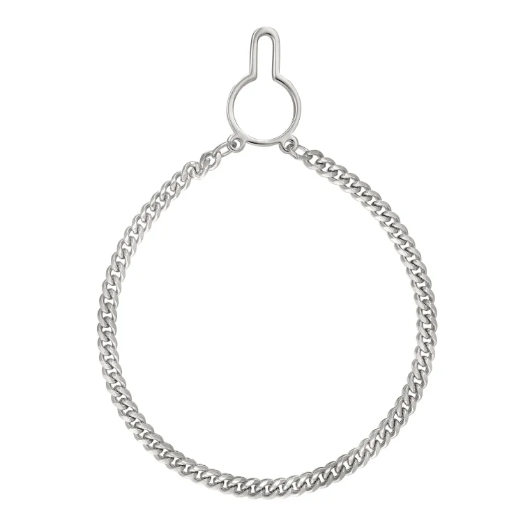 Women’s adjustable necklaces-Rhodium Finish Tie Chain Heavy Flat Curb