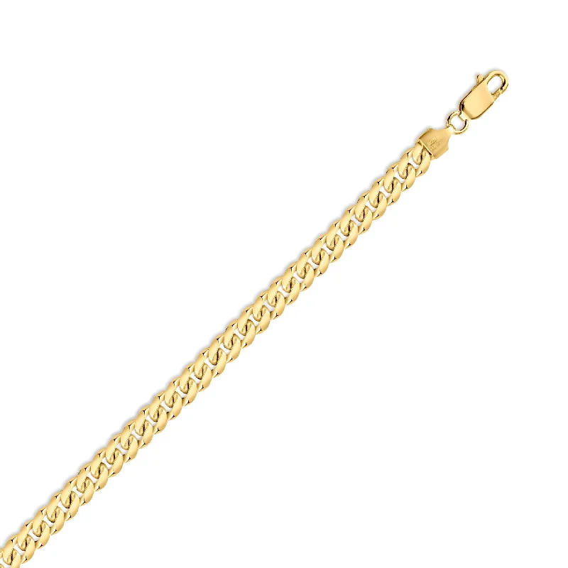 Women’s diamond and sapphire necklaces-Gold Plated 925 Sterling Silver Miami Cuban 200 Chain Link 7mm - CH317B GP