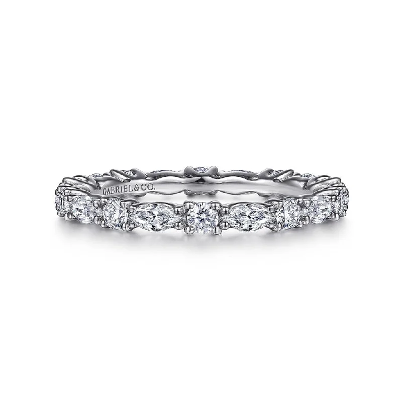 Gabriel & Co 14k White Gold Diamond Eternity Band - 1.10 cttw