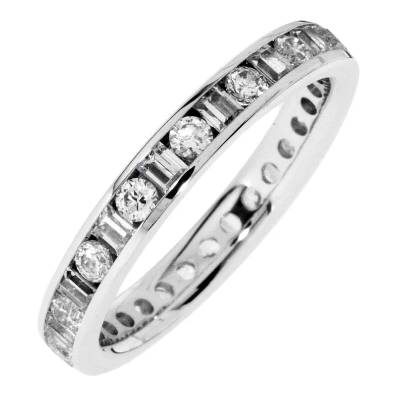 Just Perfect 1.00ct tw eternity channel set round and baguette diamond band SBVR-1.00ct