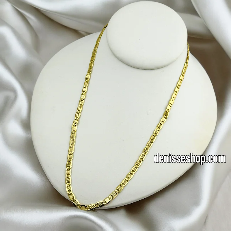 Women’s custom necklaces-14K CLOSE LINK MARINER CHAIN 3MM CH076