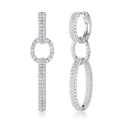 Women’s everyday earrings-2.59CT DIAMOND OVAL EARRING