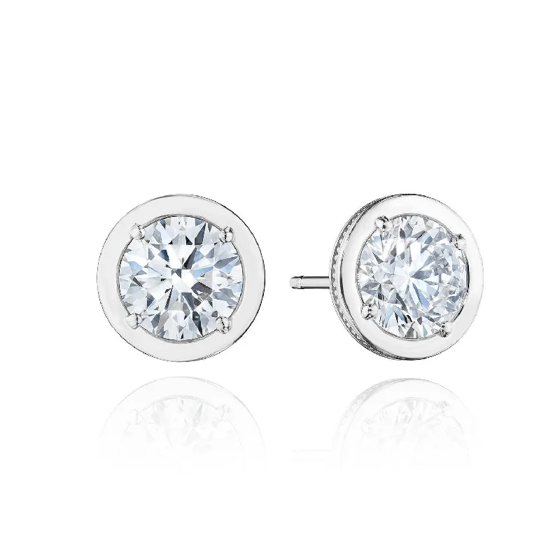 Women’s long dangly earrings-TACORI Allure | Round Diamond Stud Earring - 3.08ct FE823RD75LD