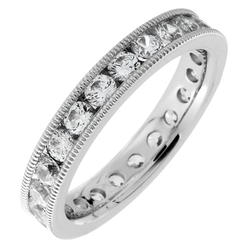 Just Perfect 1.50ct tw Diamond Eternity Channel Set Milgrain Band SFM4-1.50ct