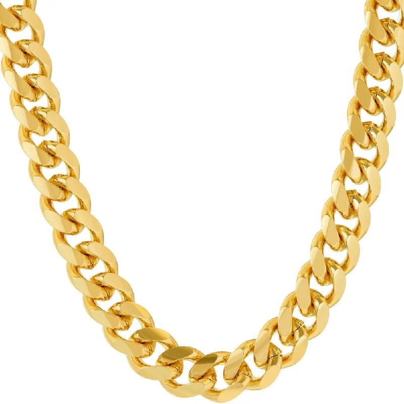 Women’s cubic zirconia necklaces-9mm Cuban Link Chain (Round)