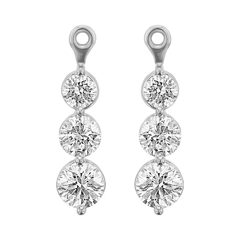 Women’s crystal earrings-Platinum 2.90-Carat Diamond Earring Jackets