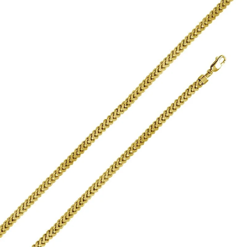 Women’s chokers with pendants-Gold Plated 925 Sterling Silver Flat Franco Chain 5.2MM - CHHW107A GP