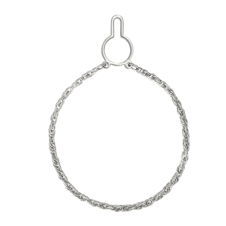 Women’s minimalist necklaces-Rhodium Finish Tie Chain Heavy Rope