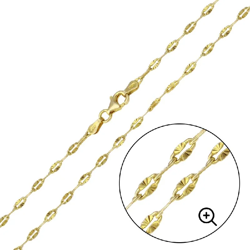 Women’s elegant pearl necklaces-Silver 925 Gold Plated Star DC Confetti Chain 2.7mm - CH353 GP