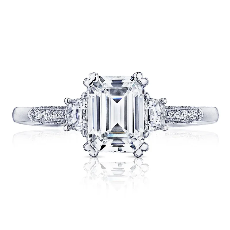 Simply Tacori Platinum Diamond Semi Mount 2659EC75X55