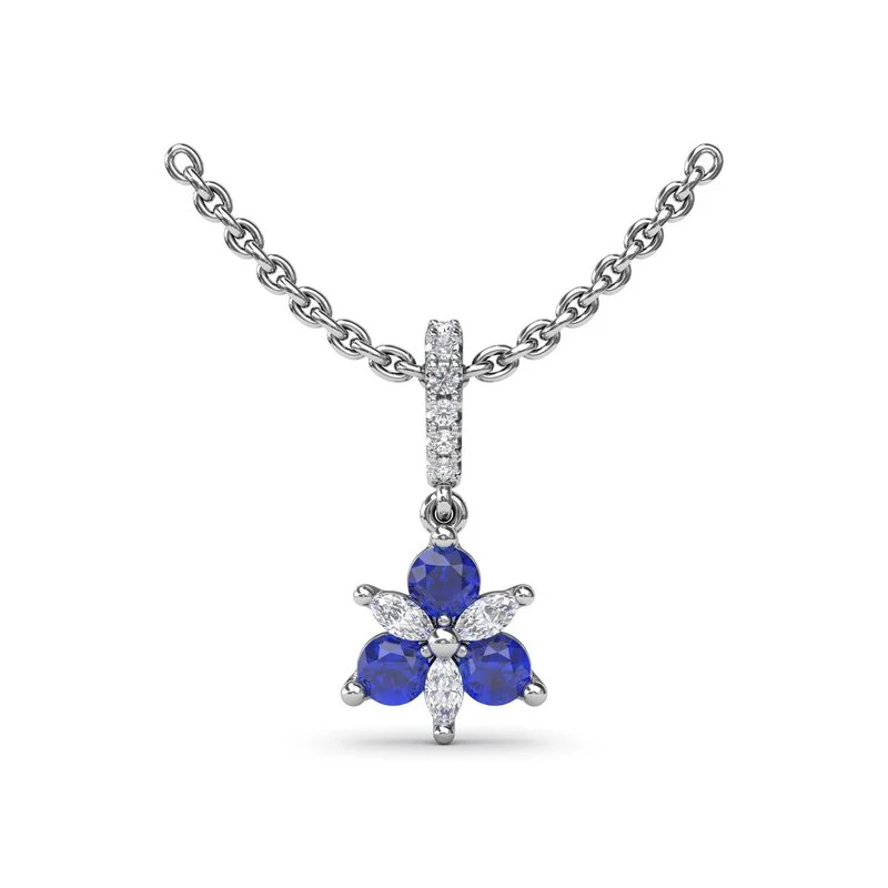 Women’s infinity necklaces-Trio Stud with Marquise and Sapphire Diamond Pendant P1894S