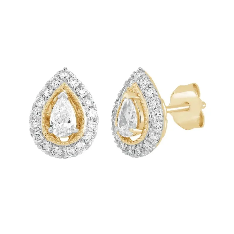 Women’s elegant earrings-Yellow Gold Diamond Earring