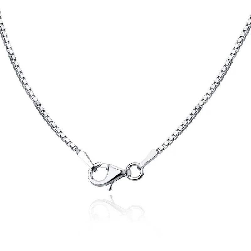 Women’s floral necklaces-Sterling Silver 1.3mm Rhodium Box Chain - Rhodium Plated