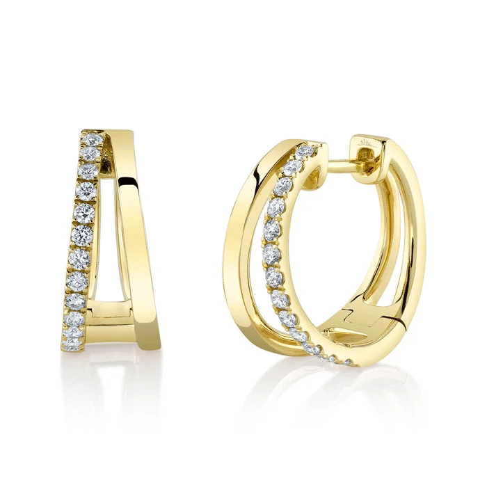 Women’s luxury hoop earrings-0.28CT DIAMOND HOOP EARRING