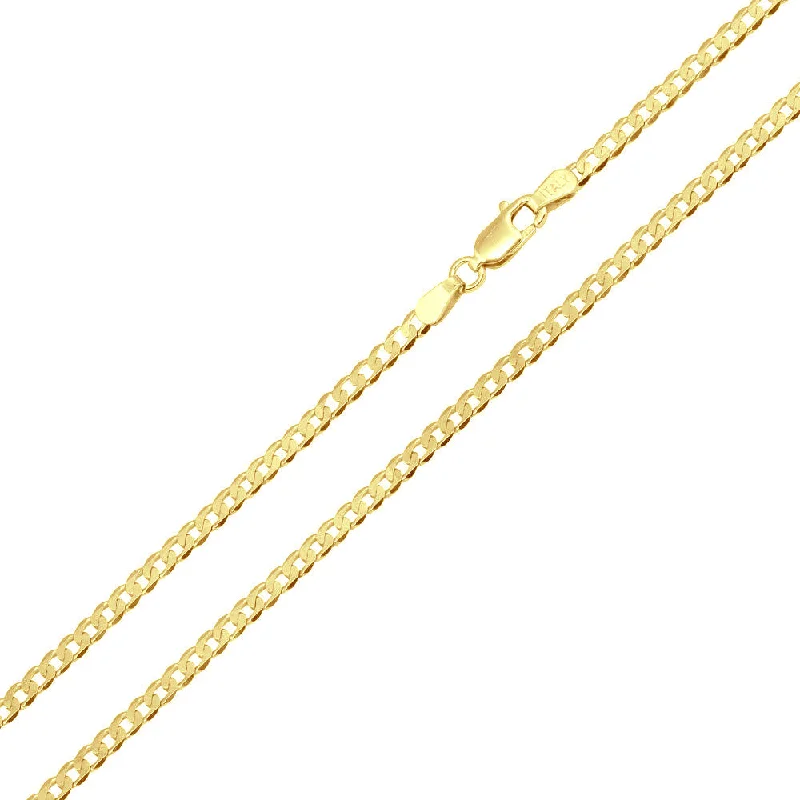 Women’s intricate necklaces-Gold Plated 925 Sterling Silver Curb 080 3.2mm Chain - CH281