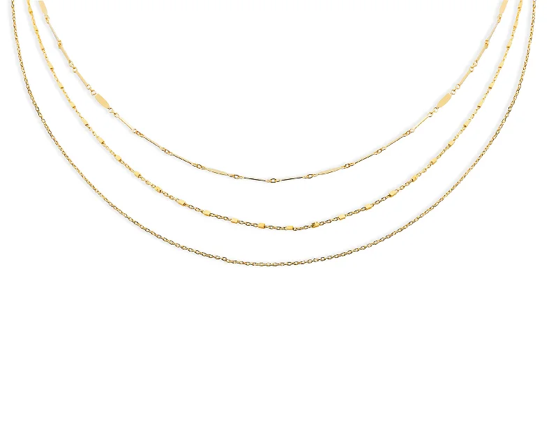 Women’s fashion necklaces-THE LOLITA TRIPLE LAYER CHAIN CHOKER