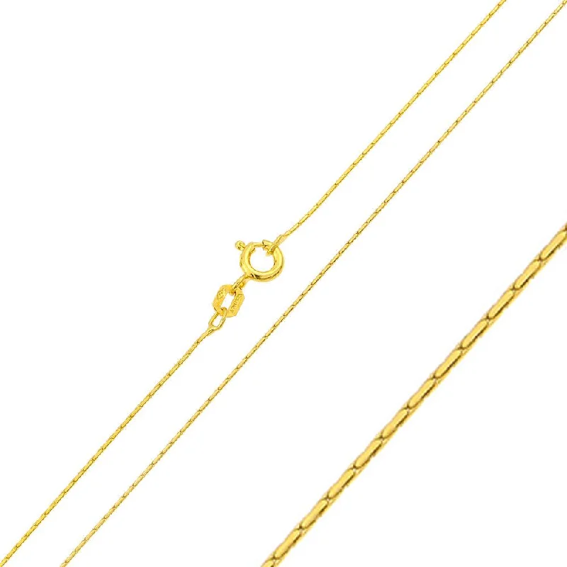 Women’s pendant necklaces-Silver Gold Plated Cardono Chain 0.6mm - CH363 GP