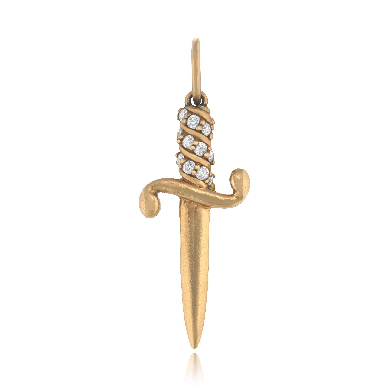 Women’s cross necklaces-Diamond Dagger Pendant