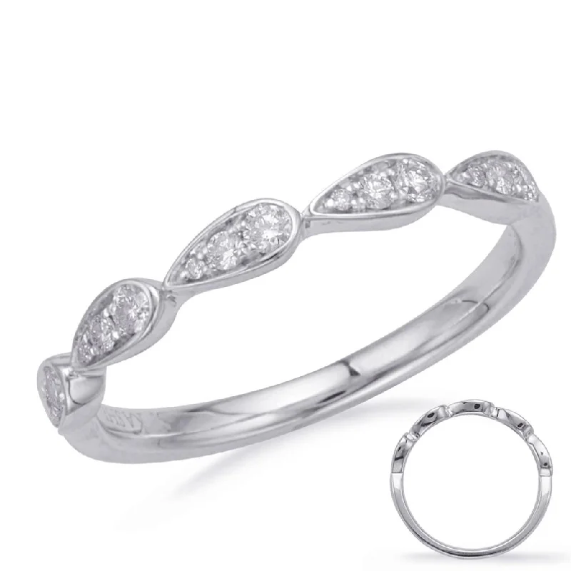 14K White Gold Diamond Band