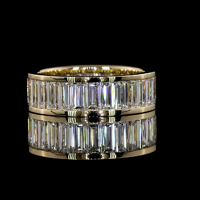 14K Yellow Gold Lab Grown Baguette Diamond Eternity Band 3.95ctw EB1165