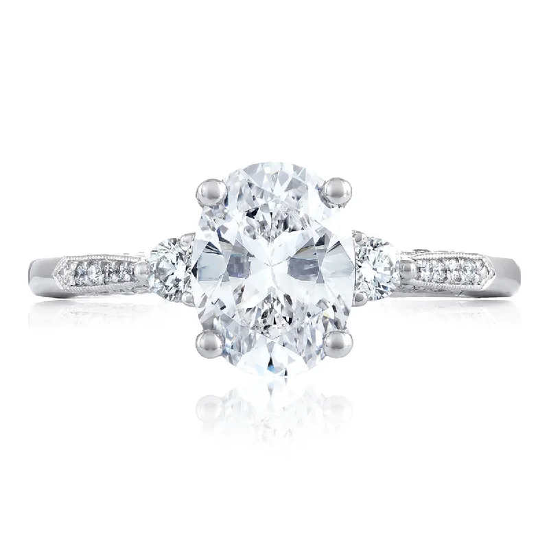 Simply Tacori Platinum Diamond Semi Mount 2657OV85X65