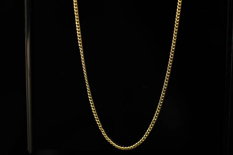 Women’s black diamond necklaces-10k Thin Cuban Link Chain Hollow