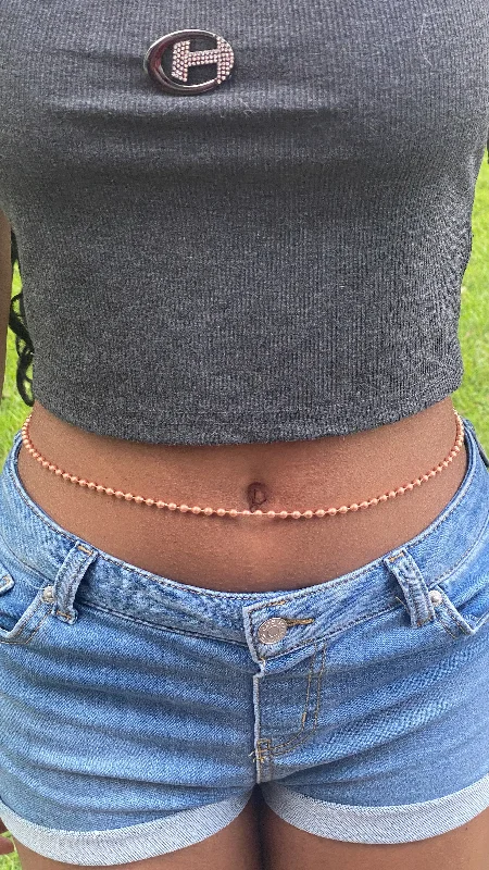 Women’s rose gold necklaces-4.2 mm Copper Bead Chain Waist Beads