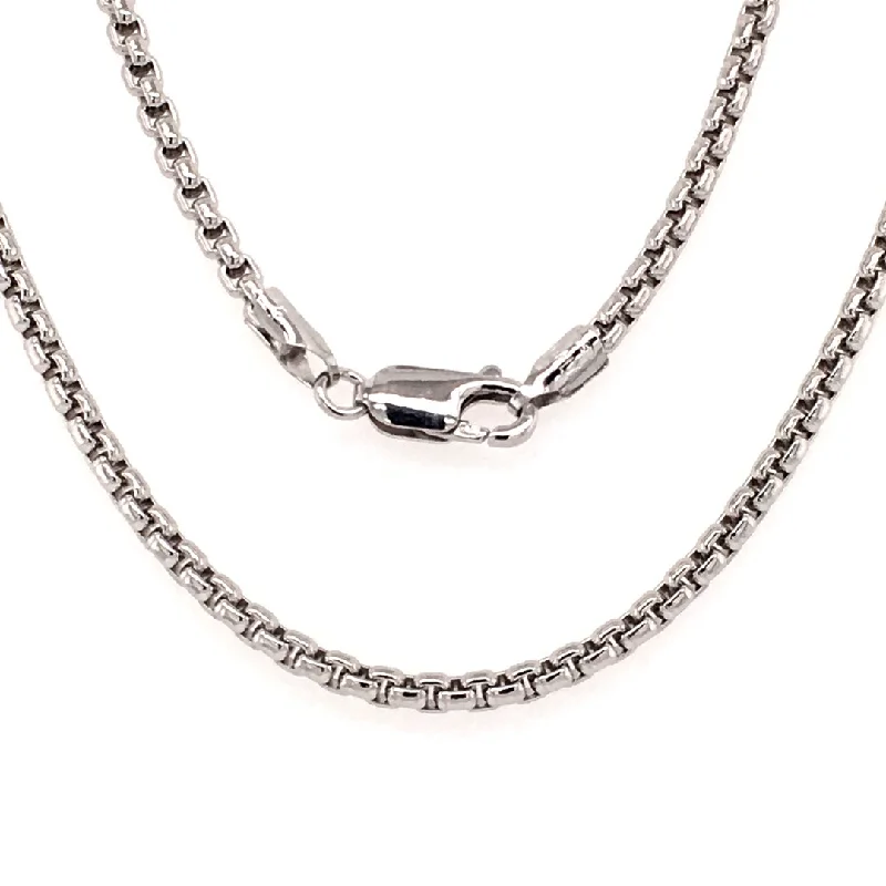 Women’s long necklaces-Sterling Silver Box Style Chain  C10056S/2400