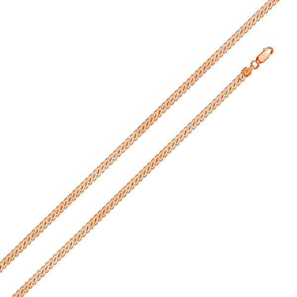 Women’s bold statement necklaces-Rose Gold Plated Miami Cuban Curb 080 Chain 2.6mm