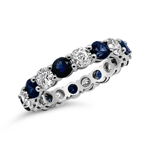 Sapphire & Diamond Eternity Band